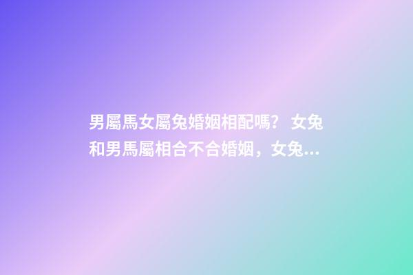 男屬馬女屬兔婚姻相配嗎？ 女兔和男馬屬相合不合婚姻，女兔 和 男馬 合不合？